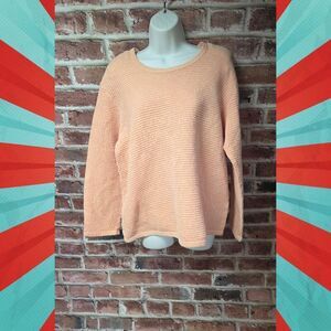 Focus Honeycomb Knit Pullover Sweater | Women’s XL‎ | Pink Peach